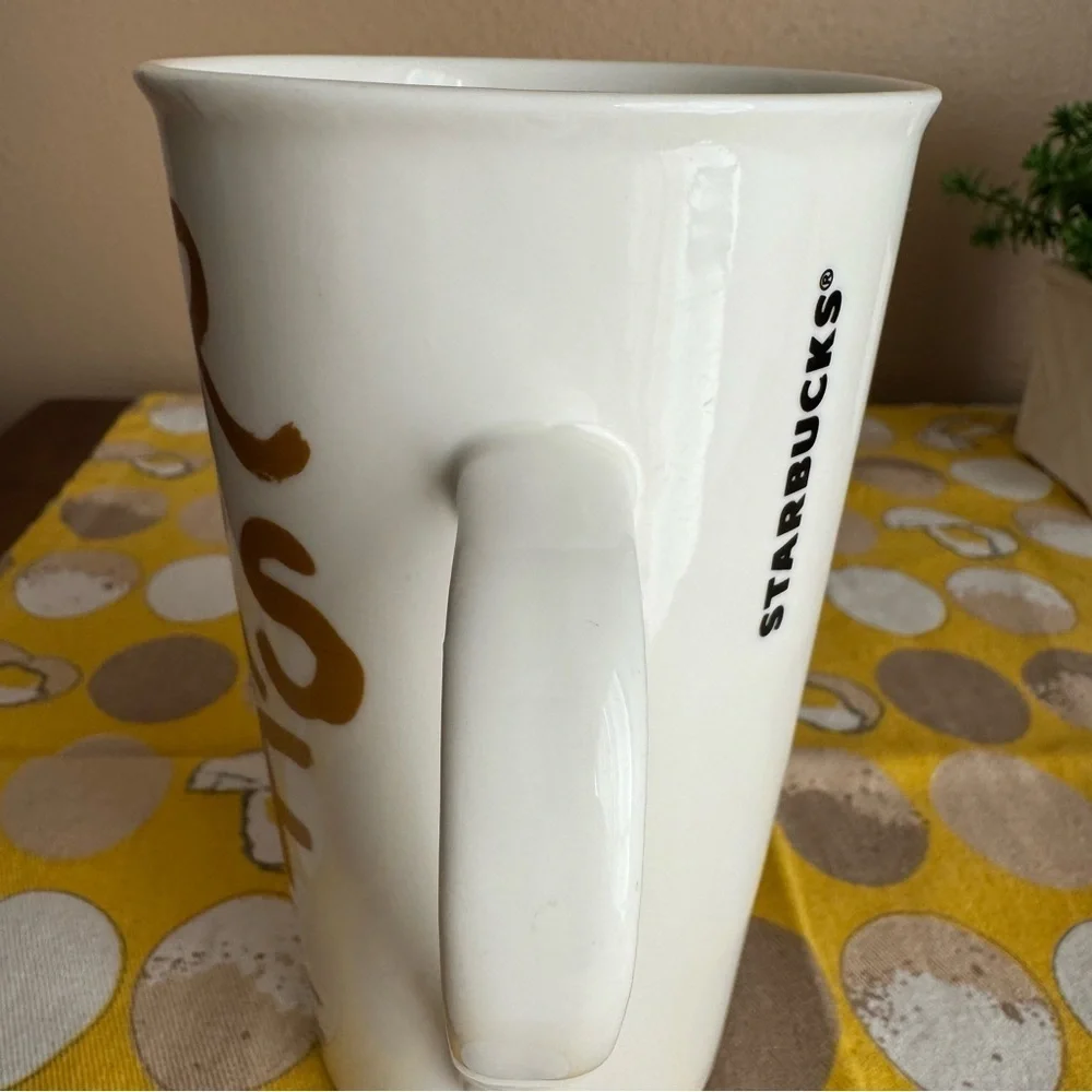 Starbucks 2015 matte gold graffiti mug